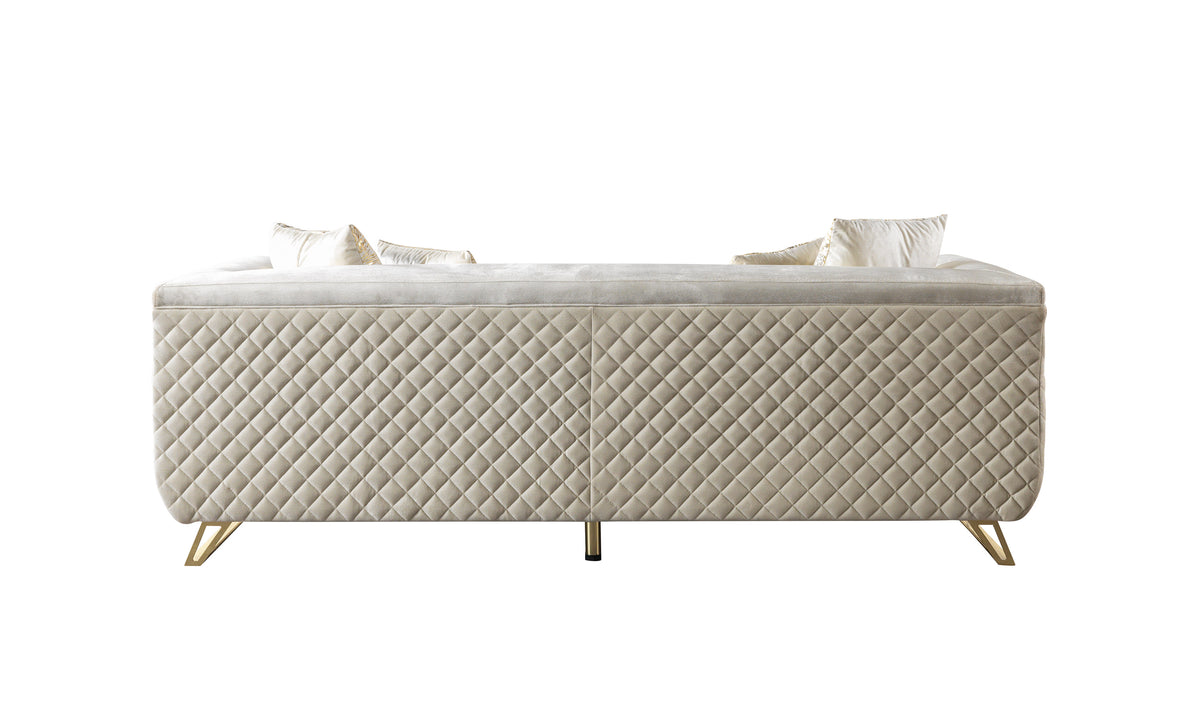 Anica Ivory Velvet Living Room Set