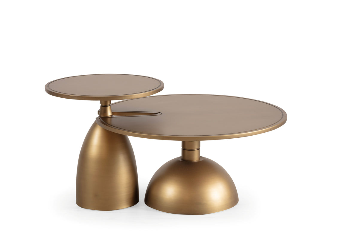 873 Gold 2pc Coffee Table Set