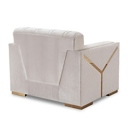 Hilena White/Gold Velvet Living Room Set S2401
