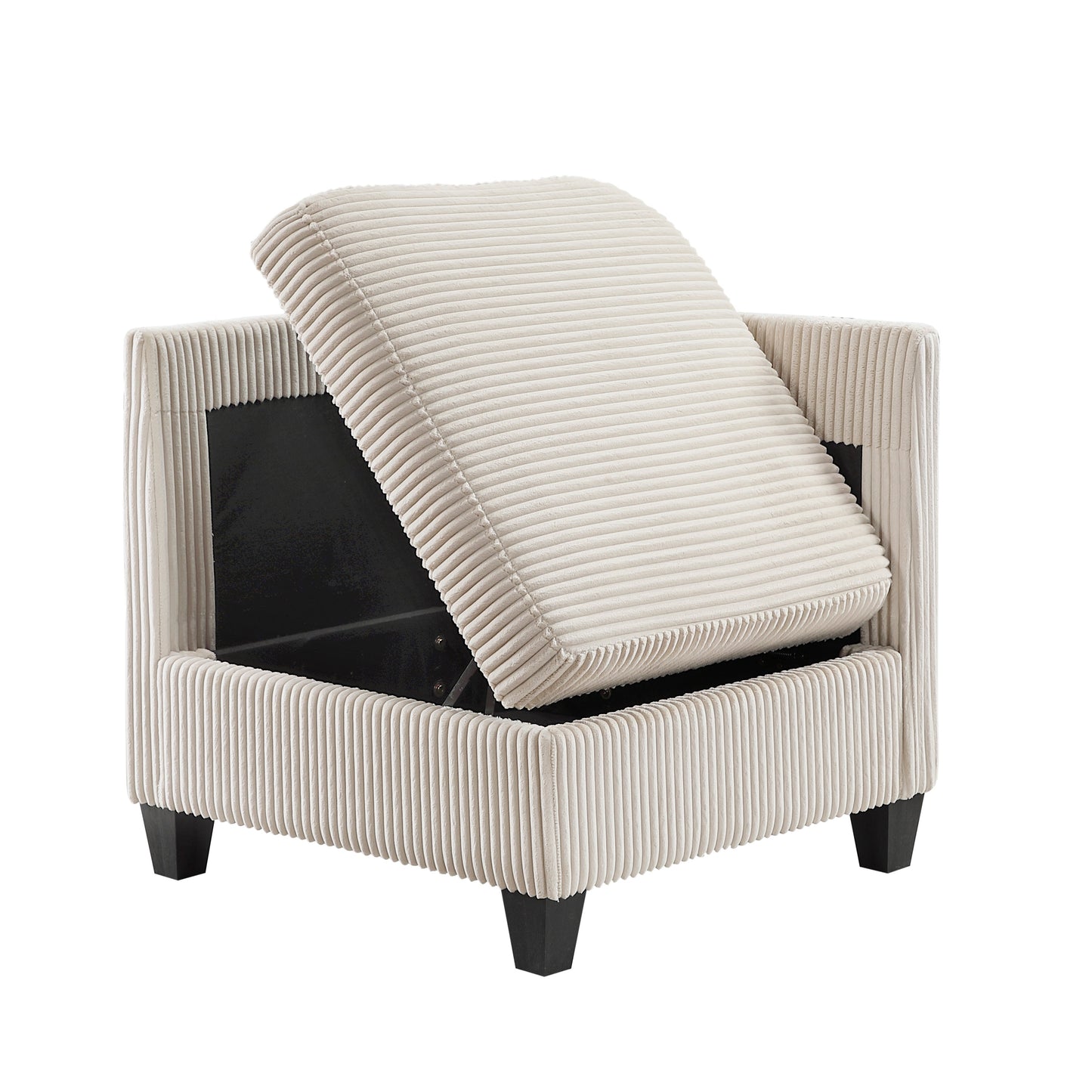 Walterboro Beige Corduroy 7pc Sectional with Storage 9650