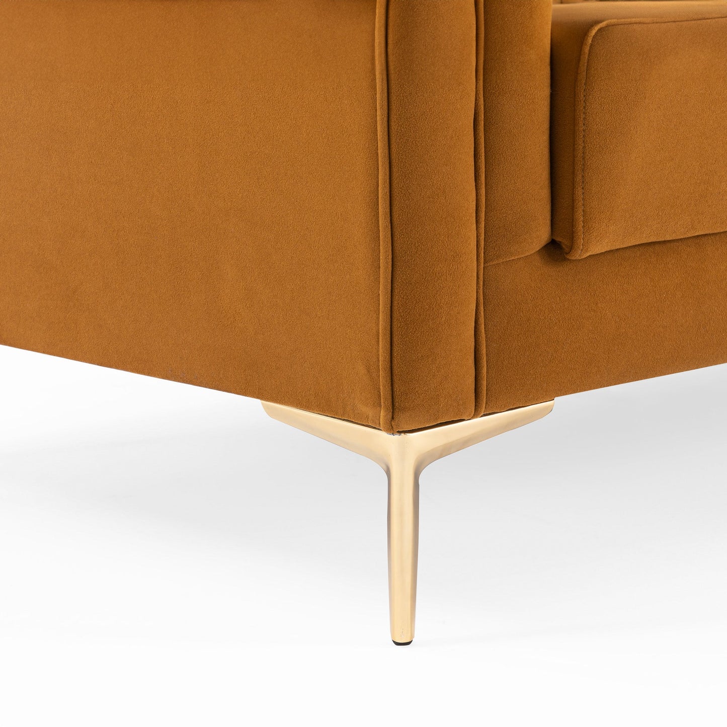 Angelina 84" Cognac Velvet Channel Tufted Sofa