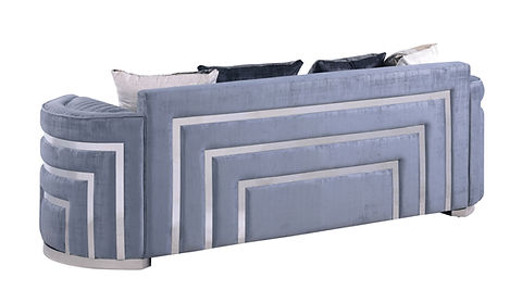 Minerva Grey Velvet Sofa and Loveseat S3300
