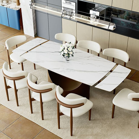 Aman 71"-95"Glossy White Table