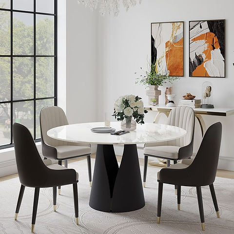Vero 51" White Sintered Stone Round Table
