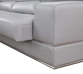 Pella Light Grey Leather Match  4pc Sectional MI5106