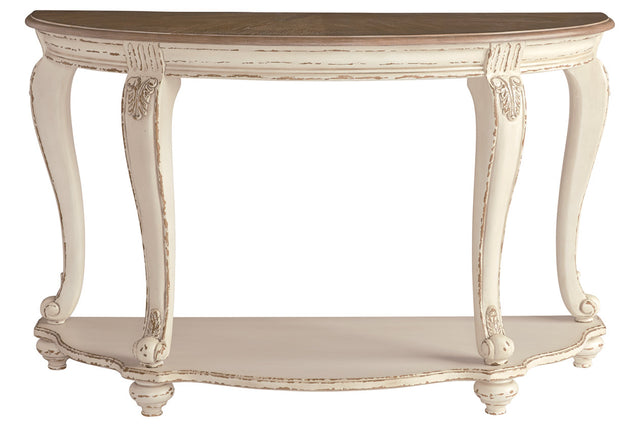 Realyn White/Brown Sofa Table T743