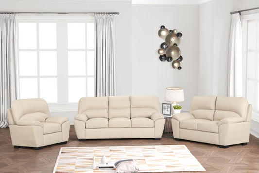 Tiffany Taupe Leather Sofa and Loveseat