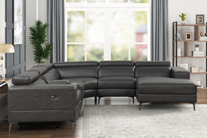 Milano Grey POWER 6pc Reclining Sectional