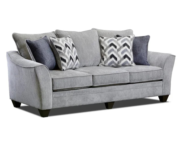 3850 Grey Chenille Sofa and Loveseat