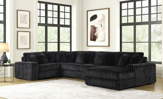 Seasons2 Black OVERSIZED 5pc Sectional