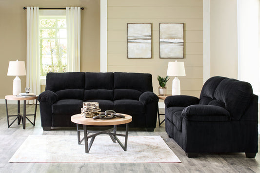 SimpleJoy Onyx Sofa and Loveseat 24203