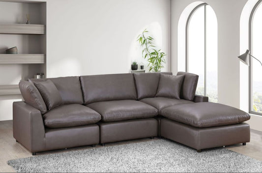 SKY 118" Bronze Leather Modular Sectional