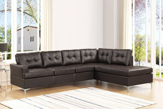 Vintage Espresso Faux Leather Sectional