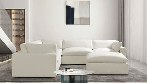 XL Cloud Sand Sectional with Ottoman