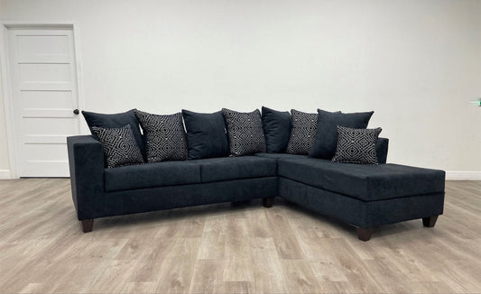 Hollywood Black Fabric Sectional 110
