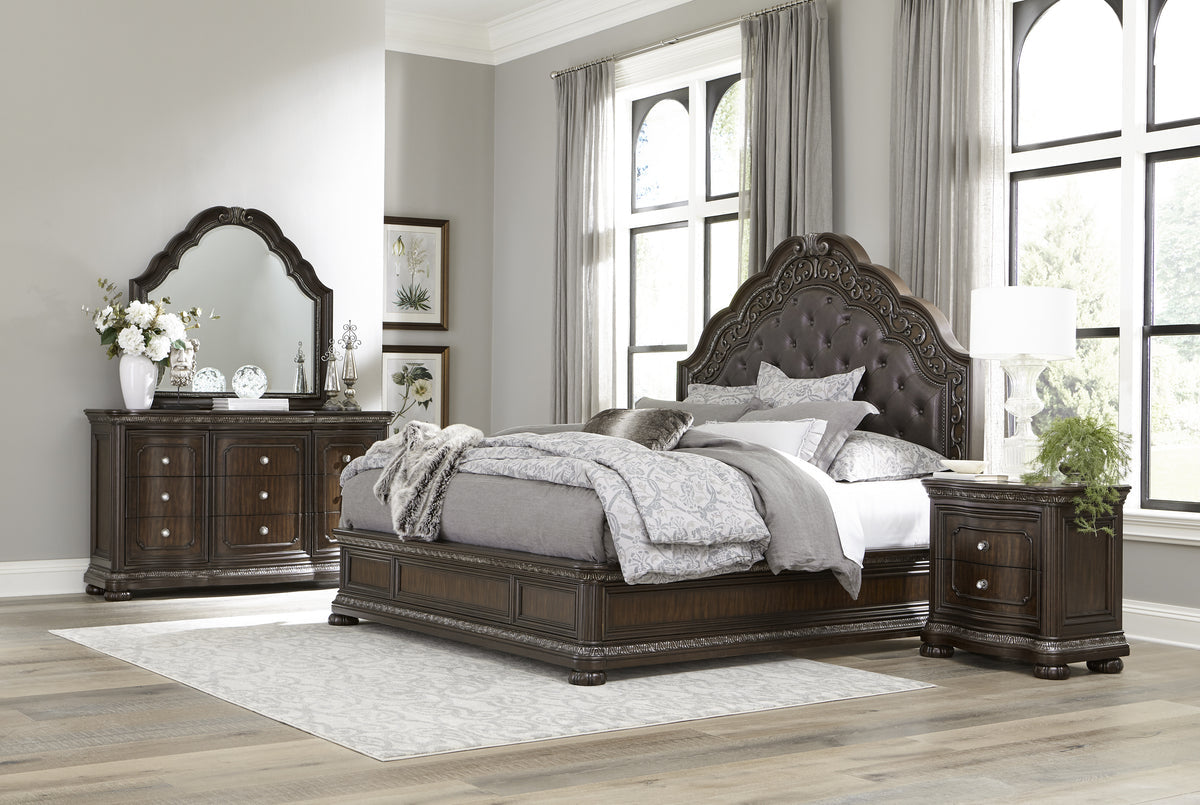Beddington Dark Cherry Panel Bedroom Set 1407
