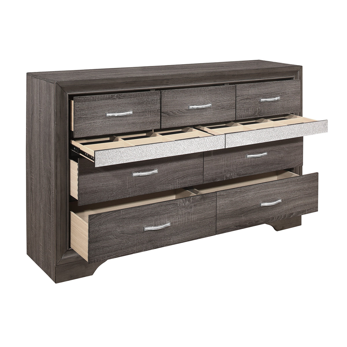 Luster Gray Upholstered Storage Platform Bedroom Set

1505