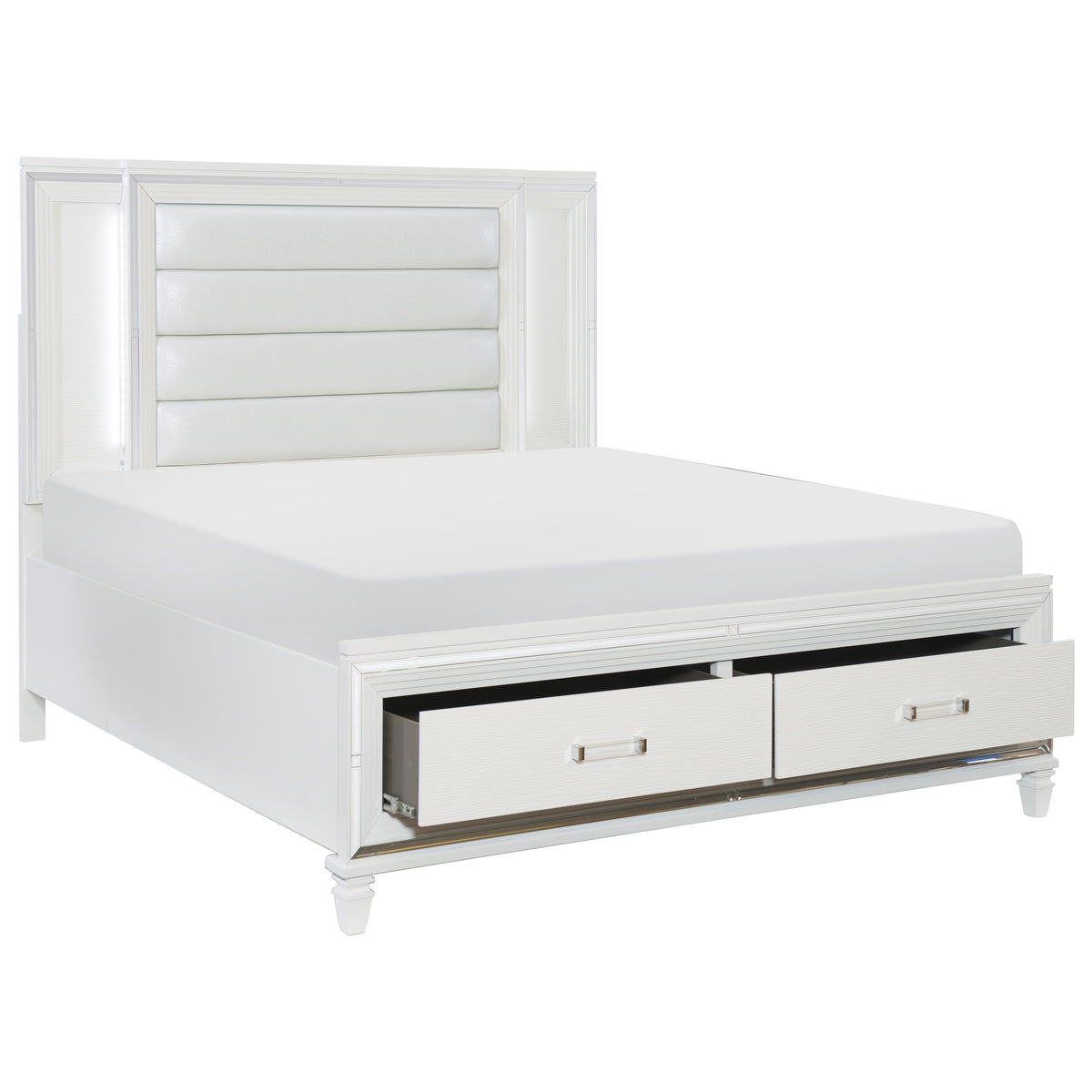 Tamsin White LED Storage Platform Bedroom Set 1616
