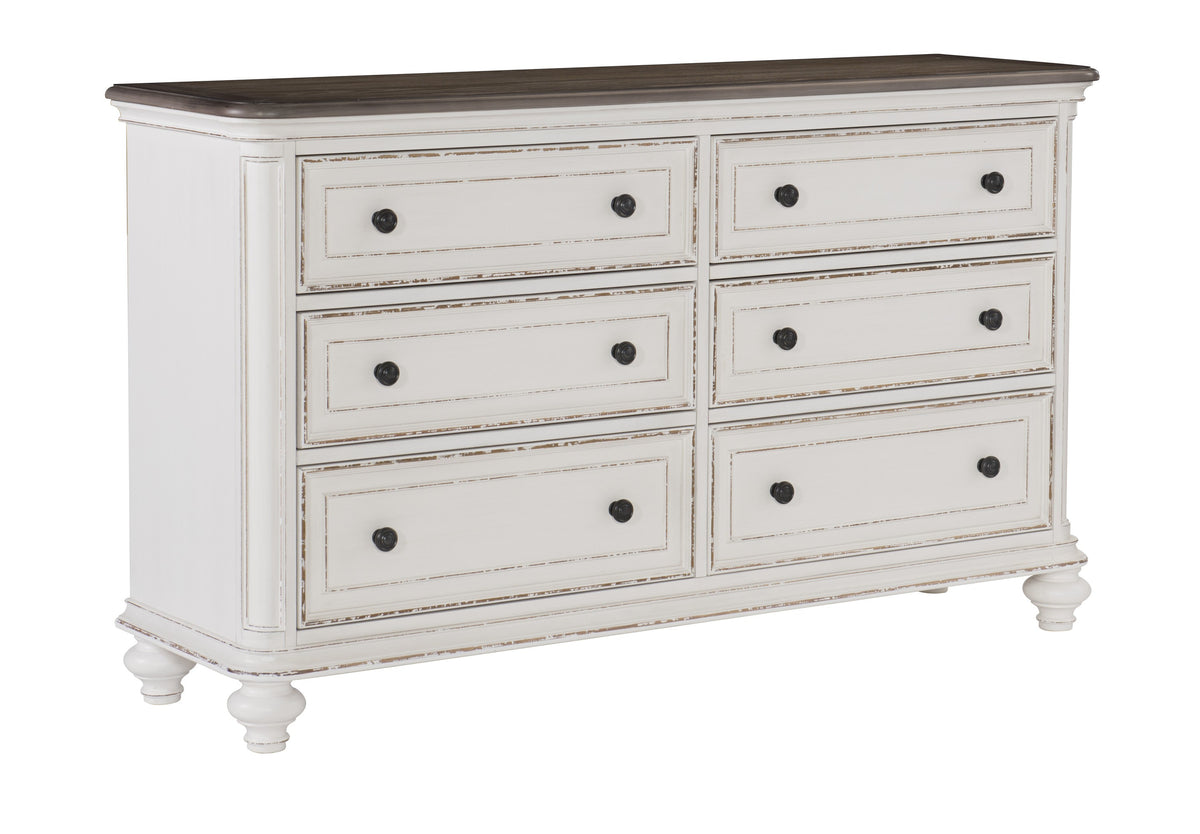 Baylesford Antique White Panel Bedroom Set 1624