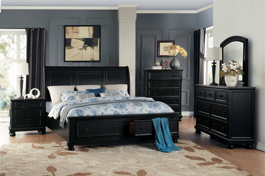 Laurelin Black Storage  Bedroom Set 1714 - Harwin Furniture
