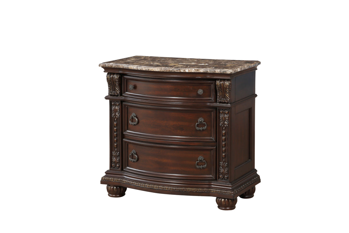Cavalier Dark Cherry Upholstered Bedroom Set  1757 - Harwin Furniture