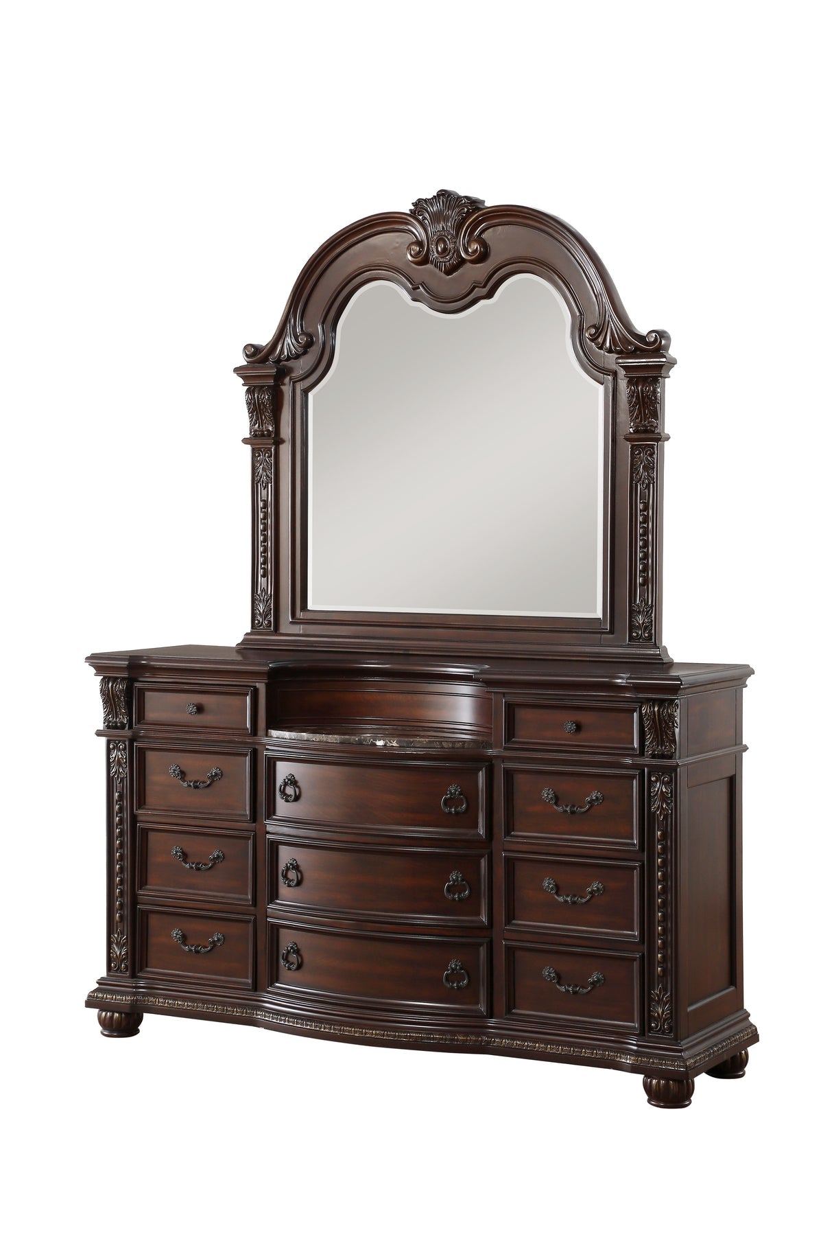 Cavalier Dark Cherry Upholstered Bedroom Set  1757 - Harwin Furniture