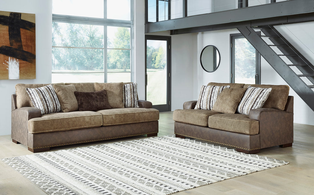 Alesbury Chocolate Sofa and Loveseat 18704