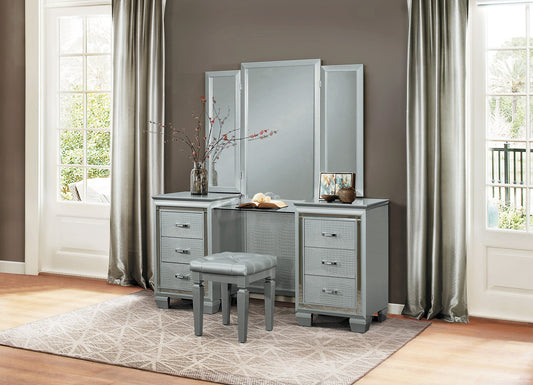 Allura Silver Vanity Set with Stool 1916