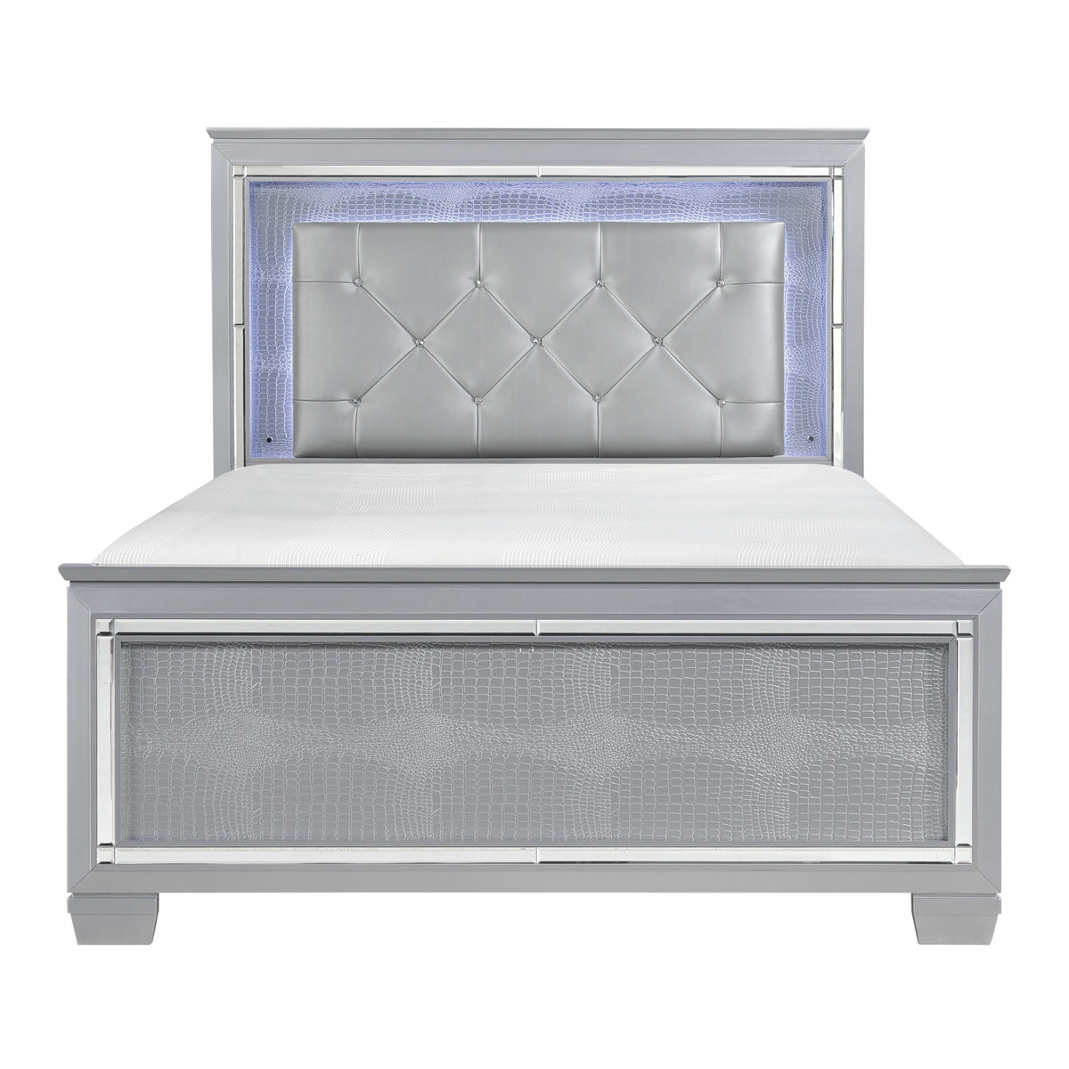 Allura Silver LED Panel Bedroom Set 1916 - Harwin Furniture