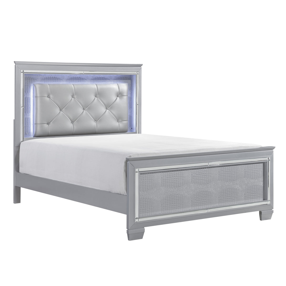 Allura Silver LED Panel Bedroom Set 1916 - Harwin Furniture
