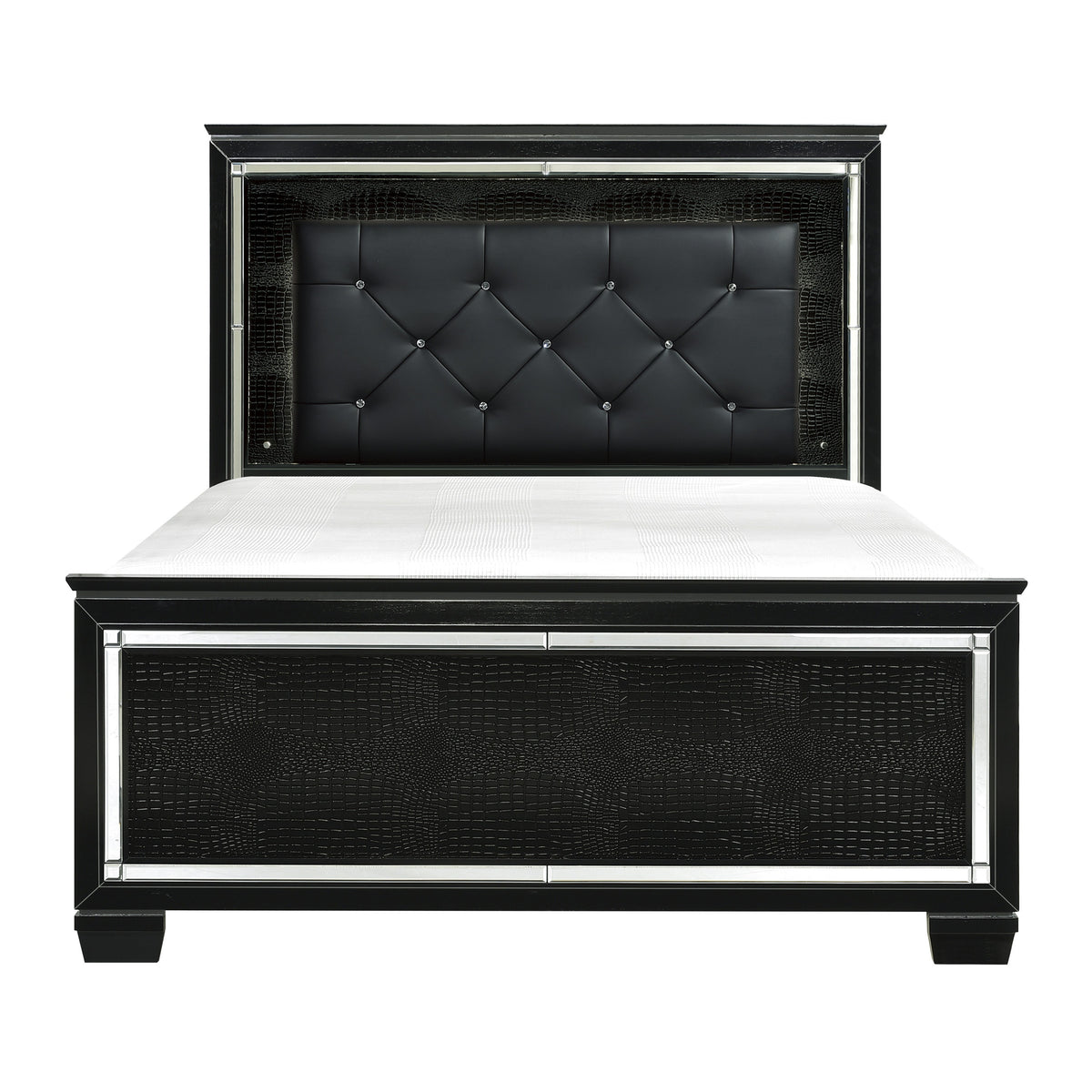 Allura Black LED Panel Bedroom Set 1916 - Harwin Furniture