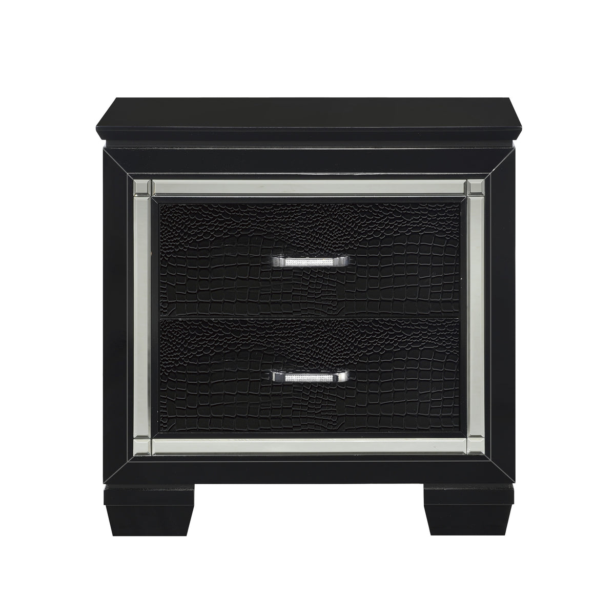 Allura Black LED Panel Bedroom Set 1916 - Harwin Furniture