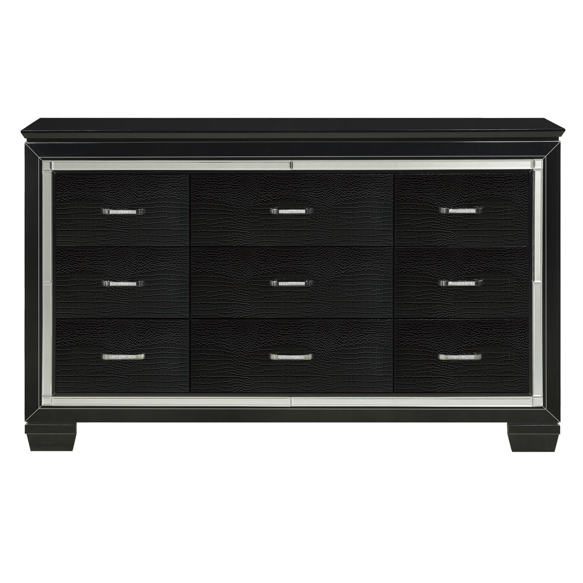 Allura Black LED Panel Bedroom Set 1916 - Harwin Furniture