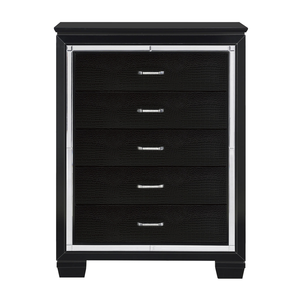 Allura Black LED Panel Bedroom Set 1916 - Harwin Furniture