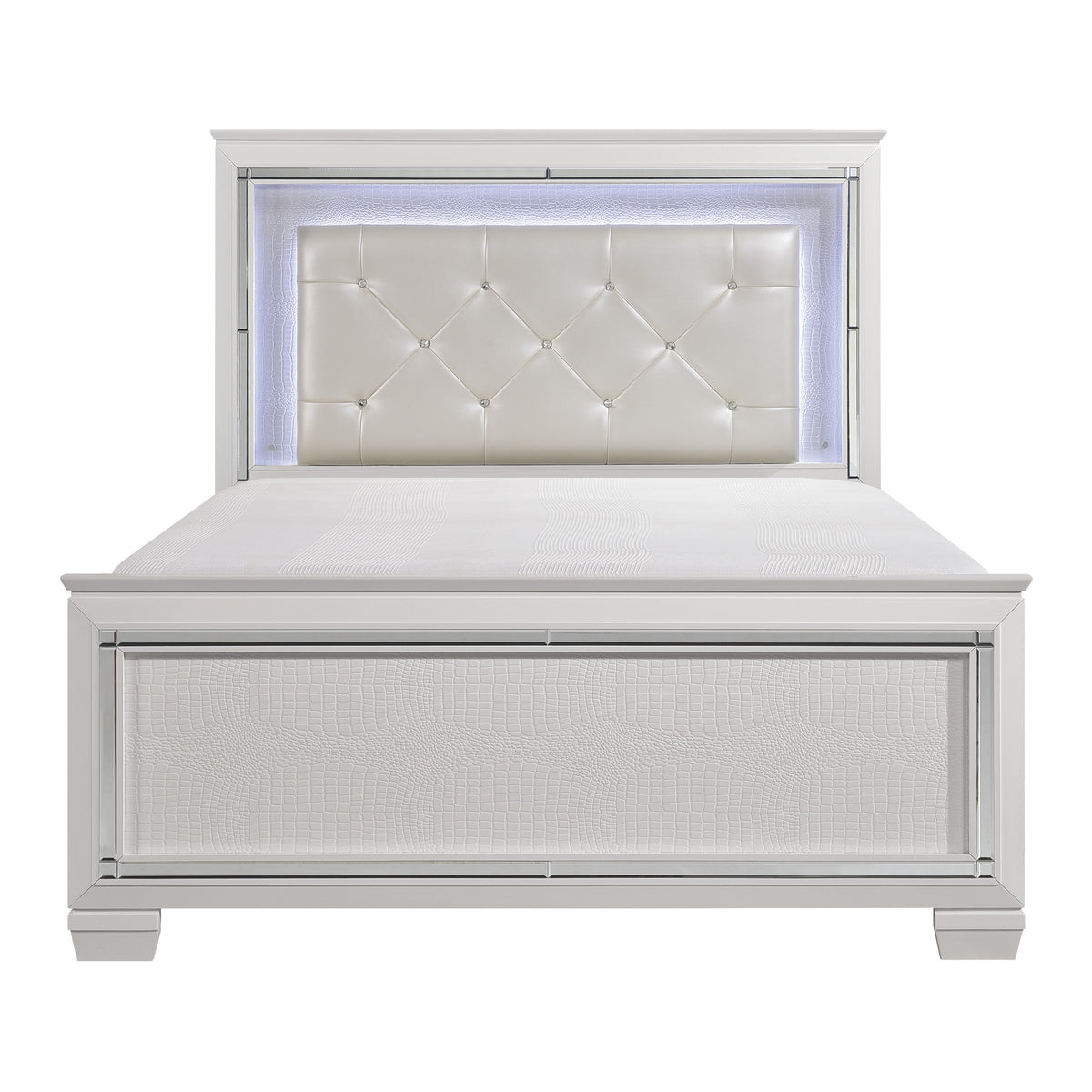 Allura White LED Panel Bedroom Set 1916 - Harwin Furniture