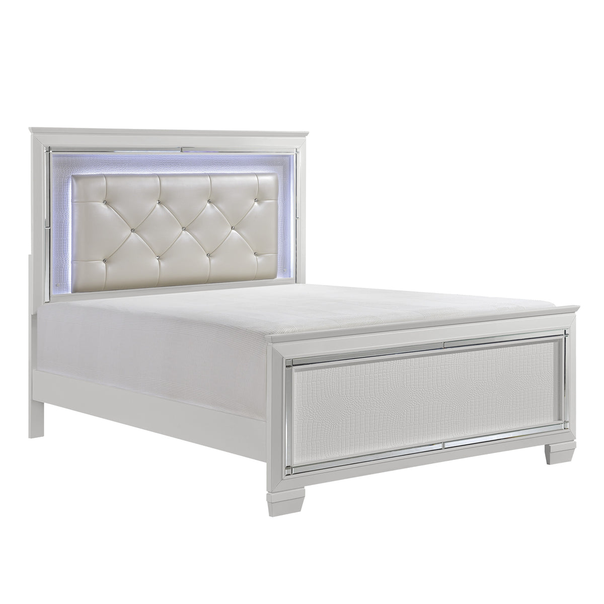 Allura White LED Panel Bedroom Set 1916 - Harwin Furniture
