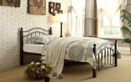 Averny Black/Brown Full Metal Platform Bed | 2020