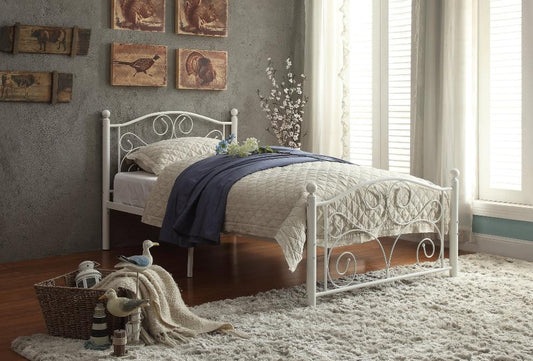 Palina White Twin Metal Platform Bed | 2021