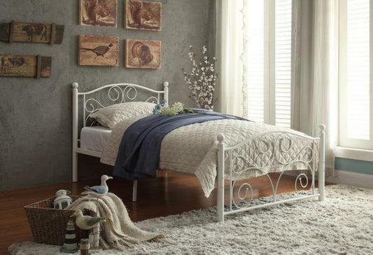 Palina White Full Metal Platform Bed | 2021