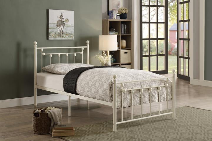 Lia White Twin Metal Platform Bed | 2048