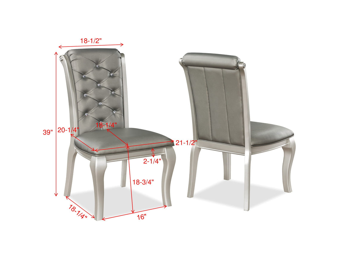 Caldwell Silver Champagne Extendable Dining Set 2264