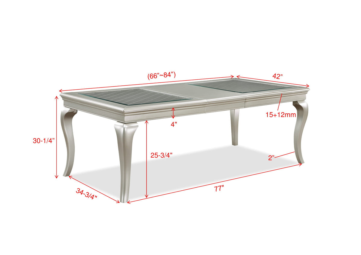 Caldwell Silver Champagne Extendable Dining Set 2264