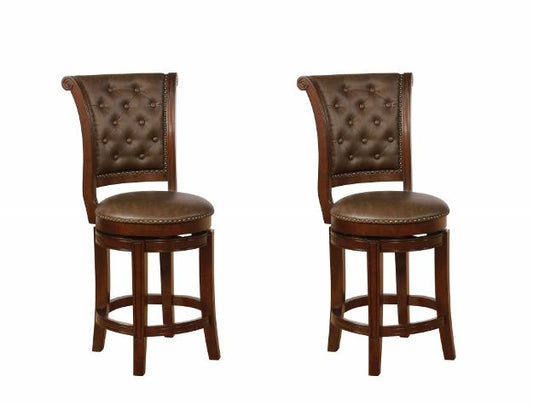 Granville 24" Espresso Swivel Pub Stool, Set of 2