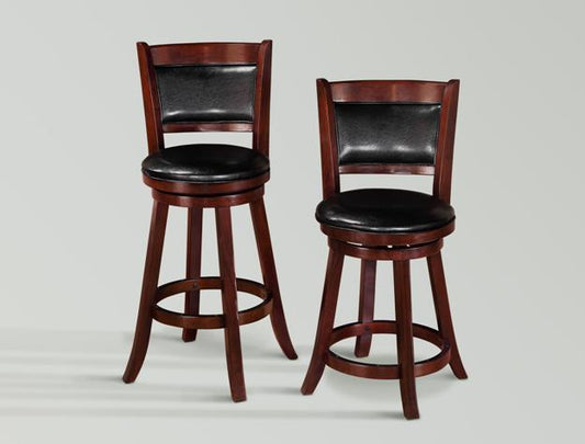 Cecil 24" Cherry Swivel Pub Stool, Set of 2