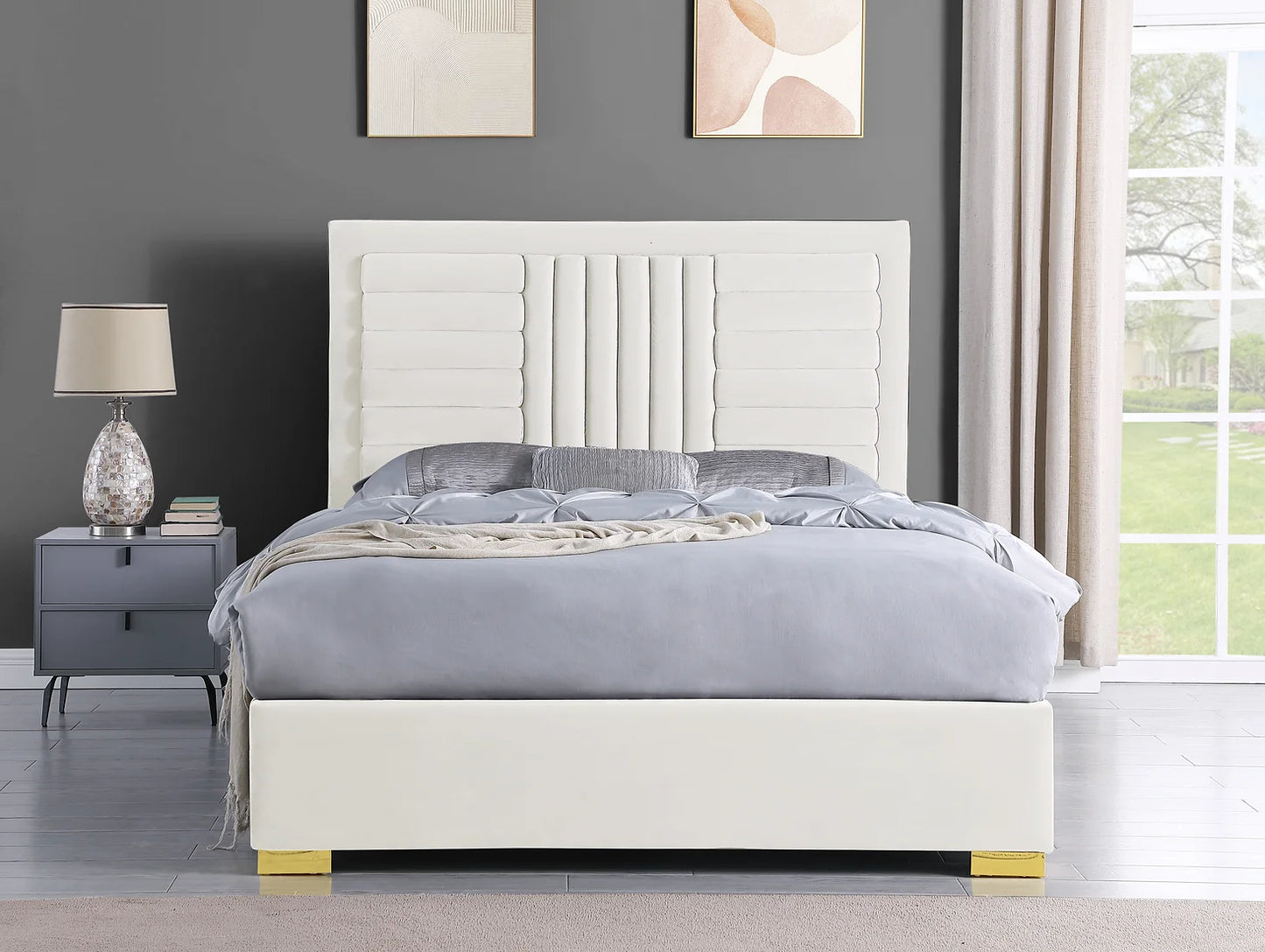 Anita Ivory King Platform Bed B820