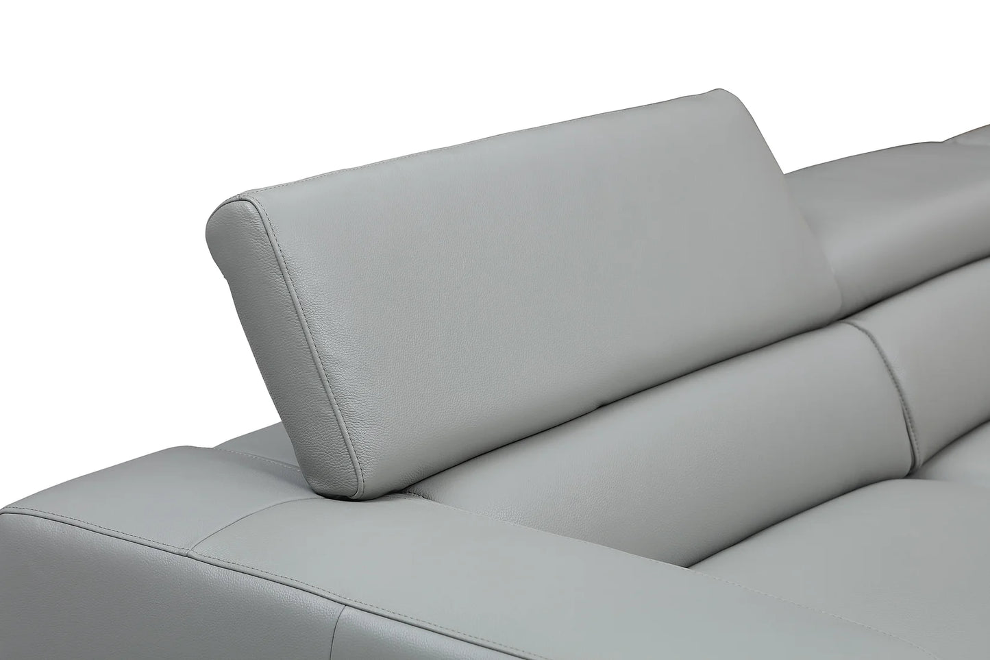 Pella Light Grey Leather Match  3pc Sectional MI5106