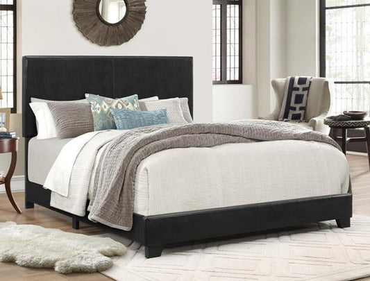 Erin Black Faux Leather King Bed - Harwin Furniture