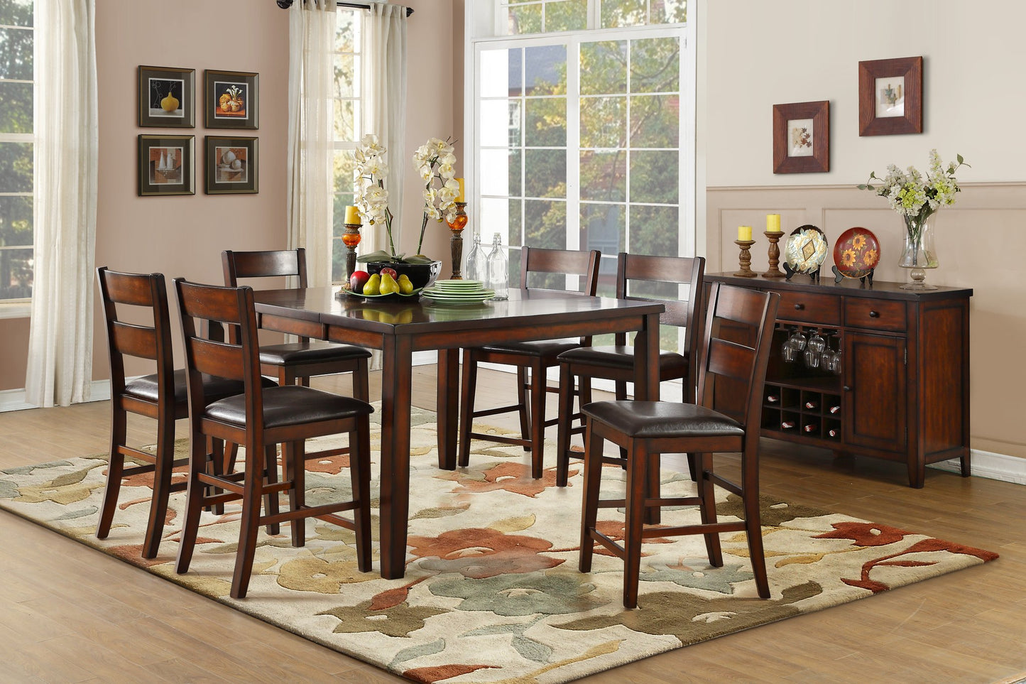 Mantello Cherry Extendable Counter Height Set | 5547
