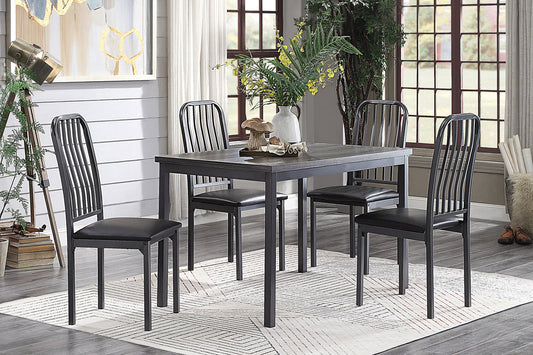 Tripp Gray Metal Dining Set 5664