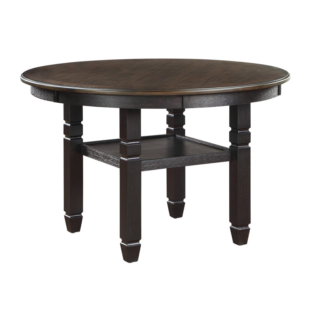 Asher Brown & Beige Round Dining Set 5800